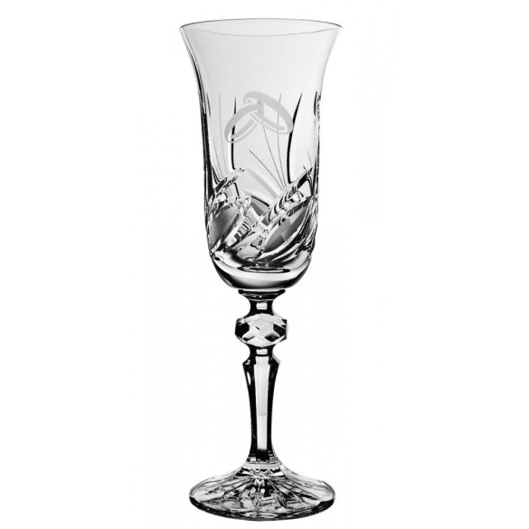 Viola * Olovnatý krištáľ Pohár na šampanské na svadbu 150 ml (LGyű11920)