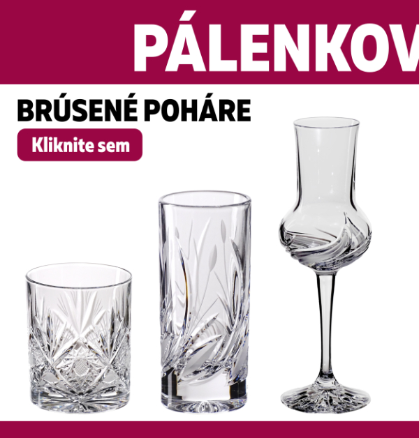 Bruseny pohár na ovocnú pálenku